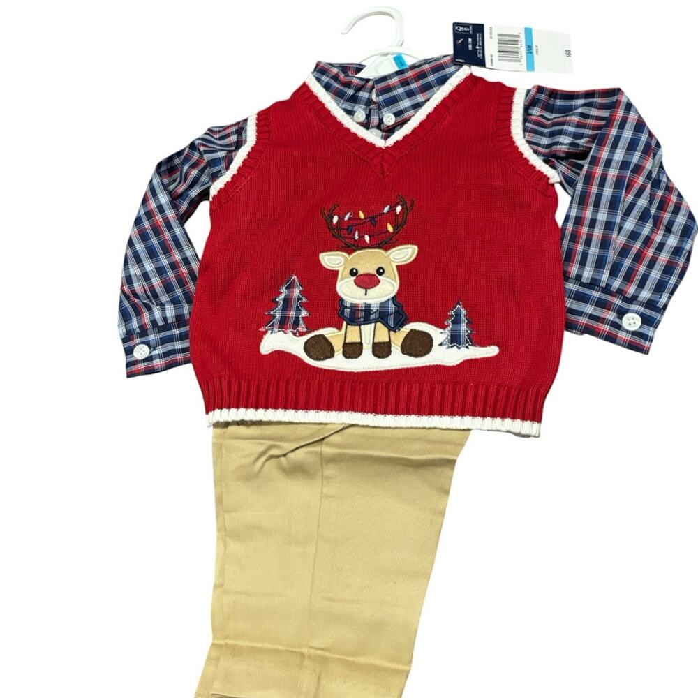 Izod Boys NWT 3/6M 3 piece Christmas outfit